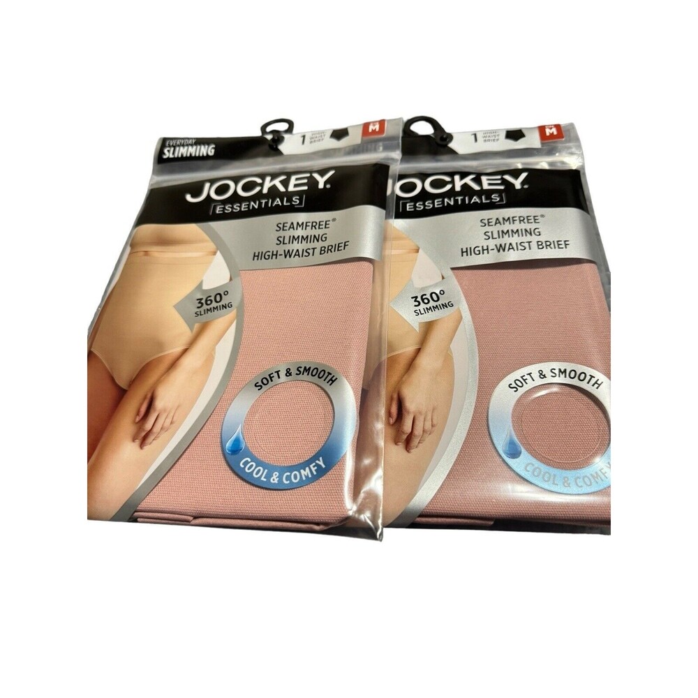 Jockey Essentials Seam free Slimming High Waist Brief Two Packages Size Med.